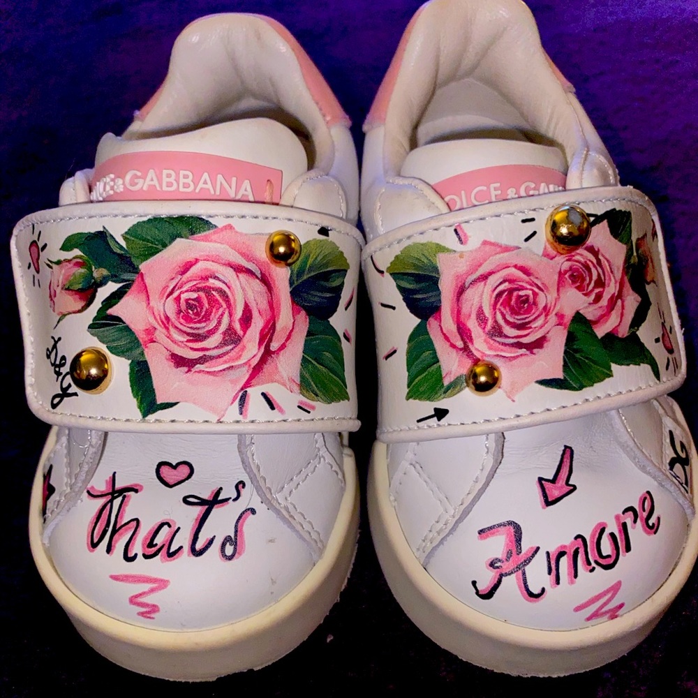 Cute toddler Dolce & Gabbana white sneakers